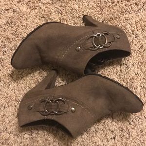 Grey Suede Ankle Booties